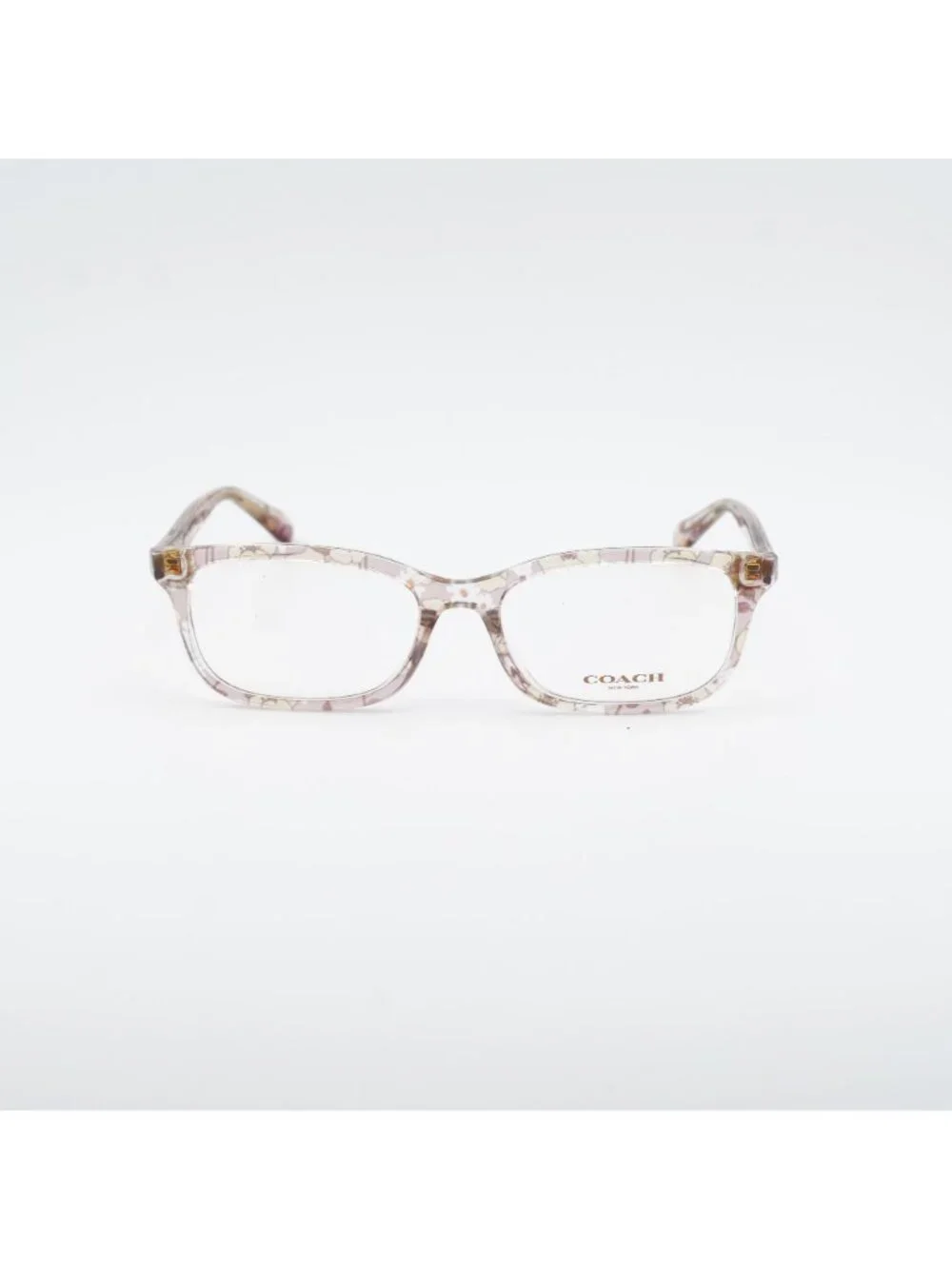 Coach HC6174F 5695 Eyeglasses Transparent Pink 54mm Rectangle Frame